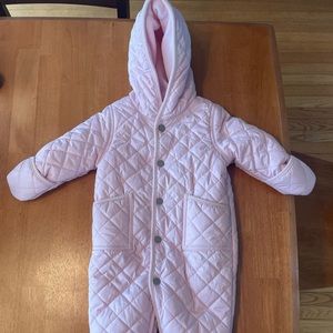 Ralph Lauren Child (9m) hooded barn bunting snowsuit.